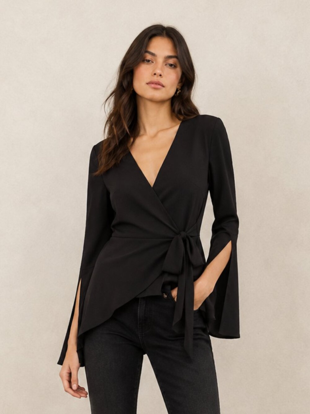 BCBGMAXAZRIA NWT Asymmetrical Wrap Blouse - XS